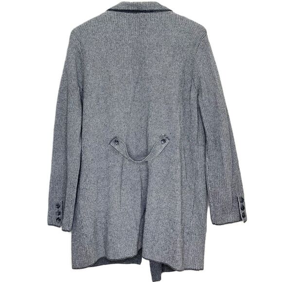 Talbots Tweed Long Cardigan Womens L Open Front Wool Blend Coat Classic Minimal - Picture 2 of 7